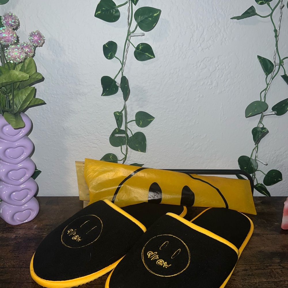 Drew House Black and Yellow Cozy Slippers